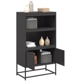  Visoka komoda crna 68,5 x 38,5 x 123,5 cm čelična | shoptok.hr