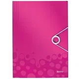 Leitz mapa s klapo in elastiko wow, a4, pink 45990023
