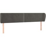  Vzglavje z ušesi temno siv 203x23x78/88 cm žamet, (20735710) | Shoptok.si