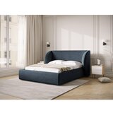 Micadoni Tamno plavi tapecirani bračni krevet s prostorom za odlaganje s podnicom 180x200 cm Miley – | shoptok.hr