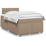 Krevet s oprugama i madrac cappuccino 120x200cm od umjetne kože | Eponuda.com