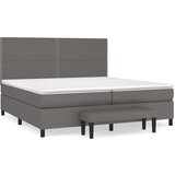 vidaXL Krevet s oprugama i madracem sivi 200x200 cm od umjetne kože Cijene