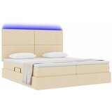  Krevet s LED trakama s uzglavljem Krema 180 x 200 cm tkanina | shoptok.hr