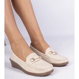 Gemre Cream women's wedge loafers Sameri | Shoptok.si