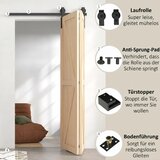  Set okova za klizna vrata 122 cm Set okova za dvokrilna klizna vrata s vješalicama u obliku slova J stezaljke za cijevi | shoptok.hr