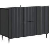 vidaXL Strani šal s predalom Črna 89 x 34,5 x 62 cm Inženirski les, (5000217942) | Shoptok.si