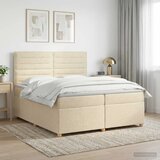  Boxspring krevet s madracem Krem 200 x 200 cm Tkanina - Krem 200 x 200 cm Dizajn linija | shoptok.hr