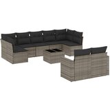 Maison Chic Seti vrtnega pohištva - Vrtna garnitura - Vrtni pohištvo set 10-delna z blazinami siv poli ratan, (21812554) | Shoptok.si