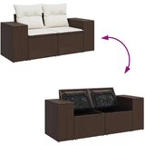 vidaXL Vrtna sedežna garnitura 11-delna z blazinami rjava poli ratan | Shoptok.si