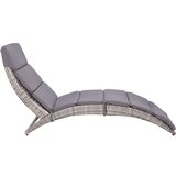 vidaXL sklopiva ležaljka za sunčanje s jastukom od poliratana siva | shoptok.hr