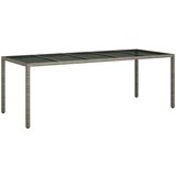  Vrtni stol sivi 250x100x75 cm od kaljenog stakla i poliratana | shoptok.hr