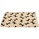 Duvo anti-slip bones ležaljka za pse, krznena, bež-crna, 150x100 cm | ePonuda.com
