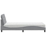 Krevet s madracem svjetlosivi 90x200cm tkanina | Eponuda.com