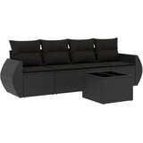 Maison Chic Seti vrtnega pohištva - Vrtna garnitura - Vrtni pohištvo set 5-delna z blazinami črn poli ratan, (21821249) | Shoptok.si