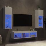  5-dijelni zidni TV elementi s LED svjetlima boja hrasta drveni Cijene
