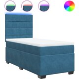 vidaXL Box spring postelja z vzmetnico modra 80x200 cm žamet, (21308509) Cene