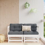 The Living Store Vrtni kotni kavč 2 kosa bela trdna borovina - Vrtna Kotna Sedežna Garnitura, (21443871) Cene