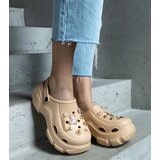 Gemre Dark beige platform mules Aria | Shoptok.si