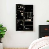 Zidni ormarić za nakit s LED svjetlima crni  Zidni ormarić za nakit s LED svjetlima crni Slike