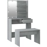  Set toaletnog stolića siva boja hrasta LED konstruirano drvo | shoptok.hr