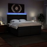 s oprugama i madracem crni 200x200 cm od umjetne kože | shoptok.hr