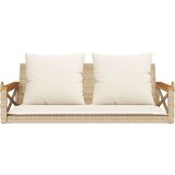 vidaXL Klupa za ljuljanje s jastucima bež 109x62x40 cm od poliratana | shoptok.hr