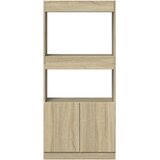  Visoka komoda boja hrasta 63x33x140 cm od konstruiranog drva | Shoptok.si