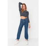 Trendyol Dark Blue Tie Leg Wide Leg Jeans | Shoptok.si