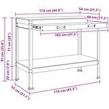  Radna klupa Crna 114 x 54 x 91 cm Projektirano drvo i metal | shoptok.hr
