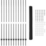 vidaXL Jastučići za ograde 22 kom U-kanal siva 160 cm čelik, Hexagonalna ograda siva 1.6x25 m čelik | shoptok.hr