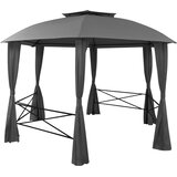  Vrtni šator sa zavjesama šesterokutni 360 x 265 cm | shoptok.hr