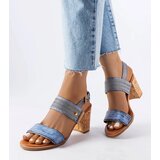 Gemre Navy block heel sandals Cityview | ePonuda.com