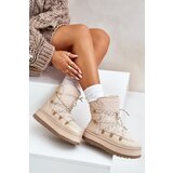 Boto Ladies Platform Snow Boots With Lacing Light Beige Riaviana | Shoptok.si