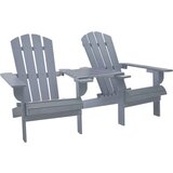  Vrtne stolice Adirondack sa stolićem od masivne jelovine sive | shoptok.hr