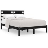 Maison Chic Posteljni okvir - Dvoposteljna postelja - Zakonska postelja črn iz trdne borovine 140x190 cm-J13985, (21773828) | Shoptok.si