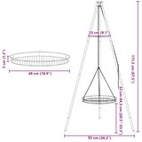  Tripod za logorsku vatru 2 pcs Crna Čelik | shoptok.hr