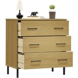  Komoda s 3 ladice smeđa 77 x 40 x 79,5 cm od masivnog drva OSLO | shoptok.hr
