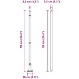  Ograjni Stebri Set 52 Siva Beton, Kovina 3.2 x 3.2 x 90 cm | Shoptok.si