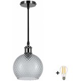 Brilagi LED Luster na sajli RETRO GLASS 1xE27/60W/230V pr. 18 cm crna/zadimljeno siva Slike