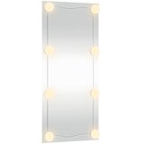  Zidno ogledalo s LED svjetlima 40 x 80 cm stakleno pravokutno | Shoptok.si