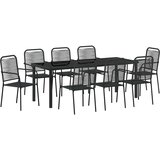  Vrtni set za objed 9 kom. Crna Čelik s prahom premazan | shoptok.hr