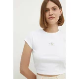 Calvin Klein Jeans Kratka majica ženska, bela barva, J20J223552