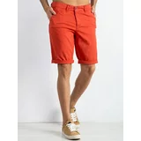 Fashionhunters Men's Cotton Shorts Dark Orange