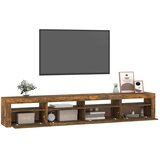 TV ormarić s LED svjetlima boja dimljenog hrasta 240x35x40 cm | shoptok.hr