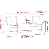  Trosjed s ukrasnim jastucima krem 180 cm baršunasti | shoptok.hr