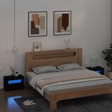 vidaXL Nočna omarica 2 kosa z LED lučkami črna 60x35x40 cm Cene