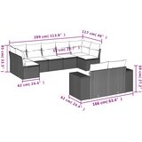  9-dijelni set vrtnih sofa s jastucima bež od poliratana | shoptok.hr