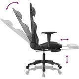  Igraća stolica od umjetne kože s osloncem za noge Crna i siva | shoptok.hr