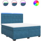 vidaXL Box spring postelja z vzmetnico modra 180x200 cm žamet, (21306995) | Shoptok.si
