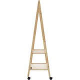 vidaXL Stojalo za oblačila s policami n kolesi 96x45,5x155,5 cm Bambus | Shoptok.si